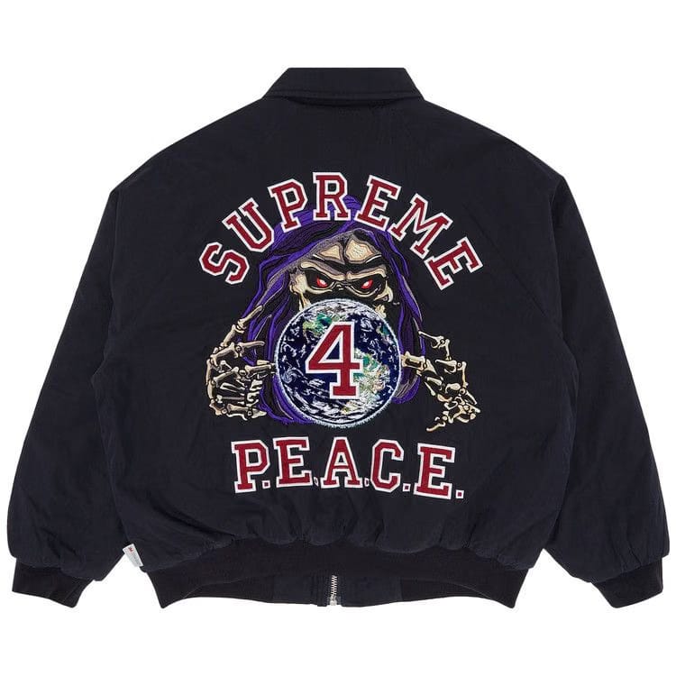 Supreme Peace Embroidered Work Jacket Navy