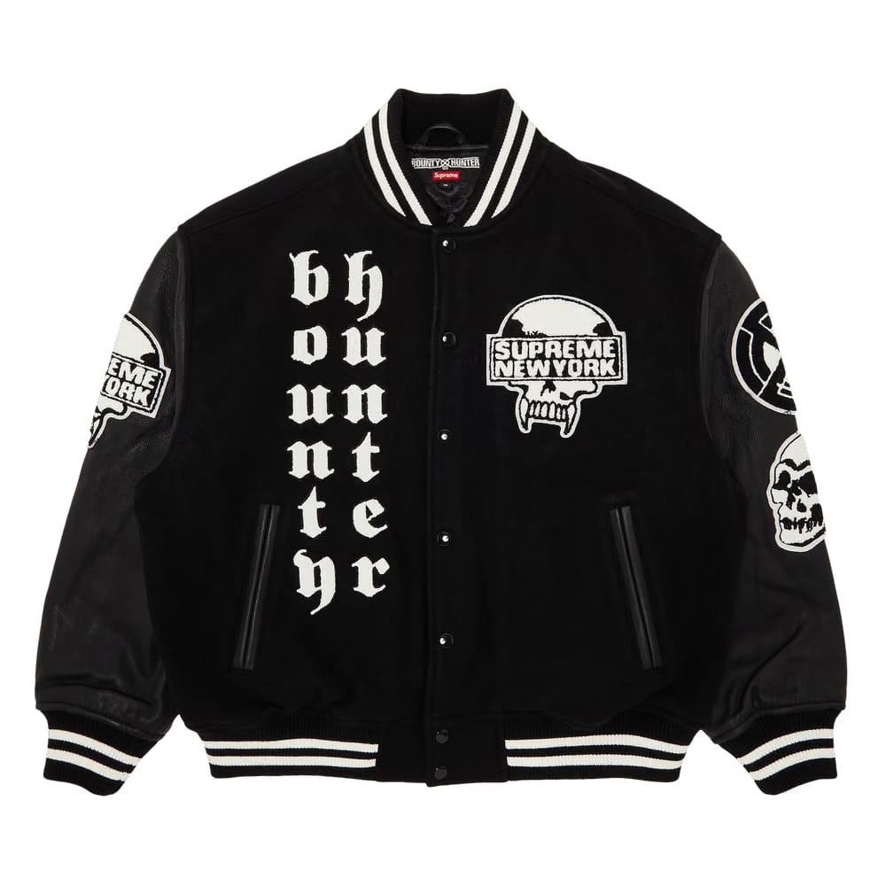Supreme x Bounty Hunter Varsity Jacket Black