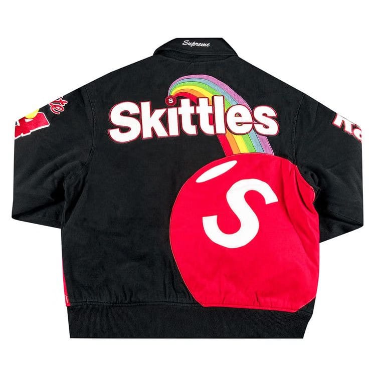 Supreme x Skittles x Mitchell & Ness Varsity Jacket Black