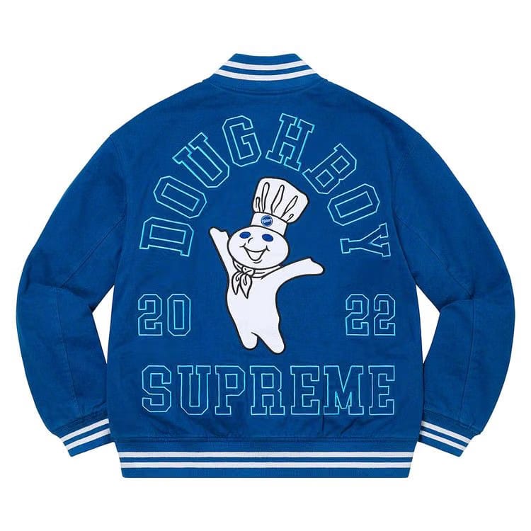 Supreme x Mitchell & Ness Doughboy Twill Varsity Jacket Blue