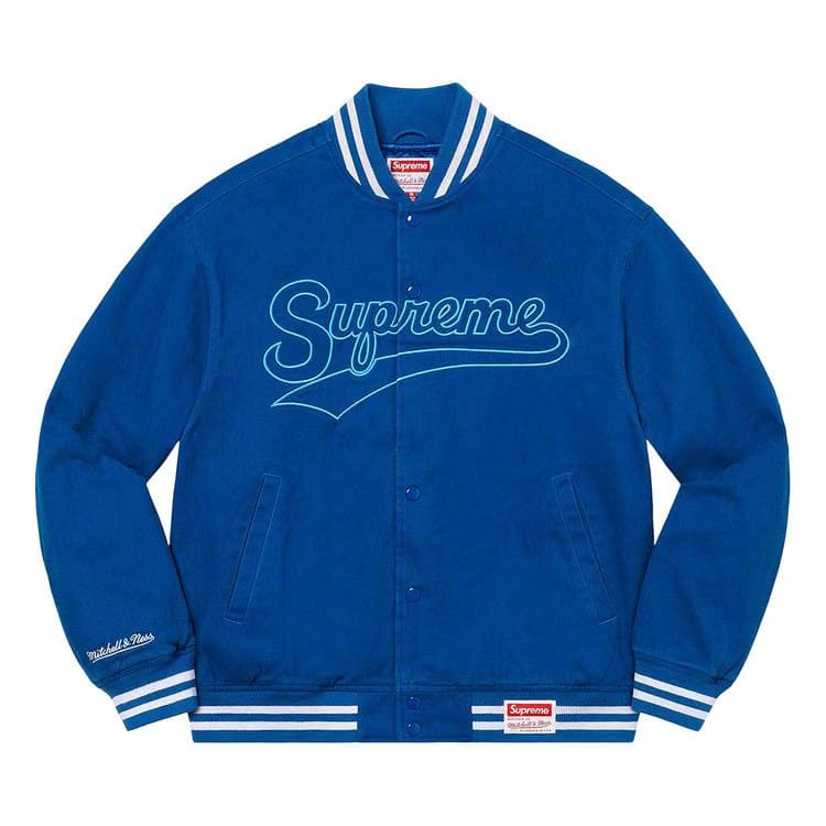 Supreme x Mitchell & Ness Doughboy Twill Varsity Jacket Blue