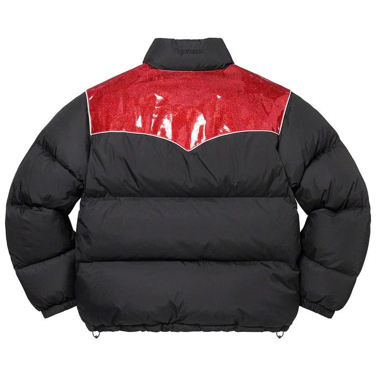 Supreme Glitter Yoke Down Puffer Jacket Black