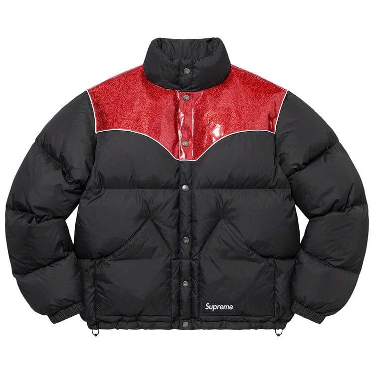 Supreme Glitter Yoke Down Puffer Jacket Black