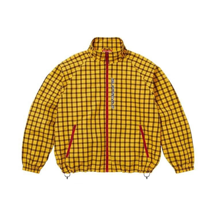 Supreme Plaid Track Jacket Yellow