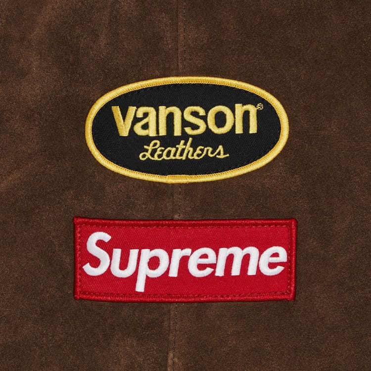 Supreme x Vanson Leather Hooded Work Jacket Suede