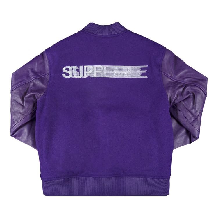 Supreme Motion Logo Varsity Jacket Purple