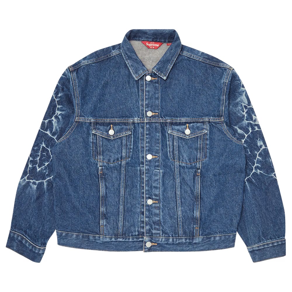 Supreme Shibori Denim Trucker Jacket Rigid Indigo