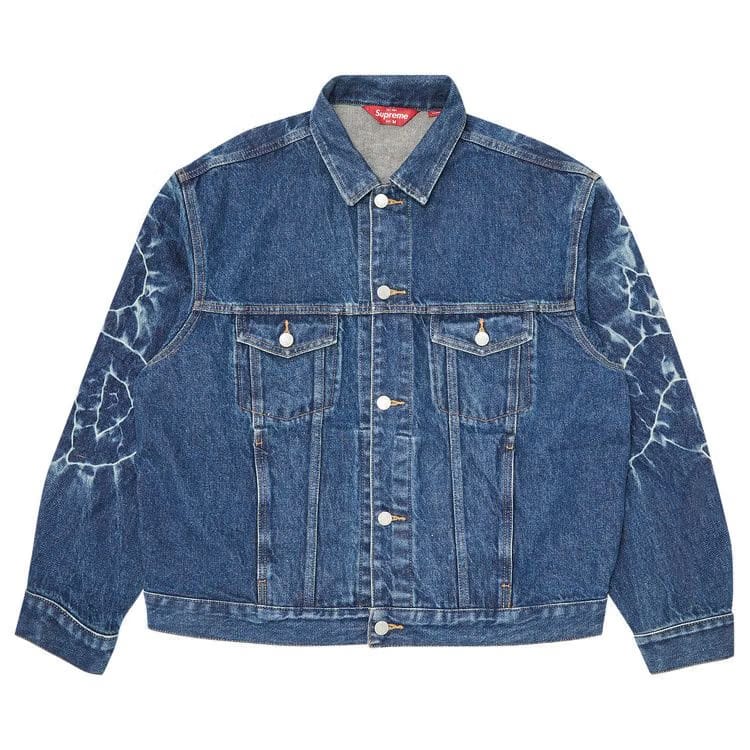 Supreme Shibori Denim Trucker Jacket Rigid Indigo