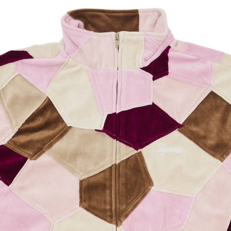 Supreme Patchwork Velour Track Jacket Tan