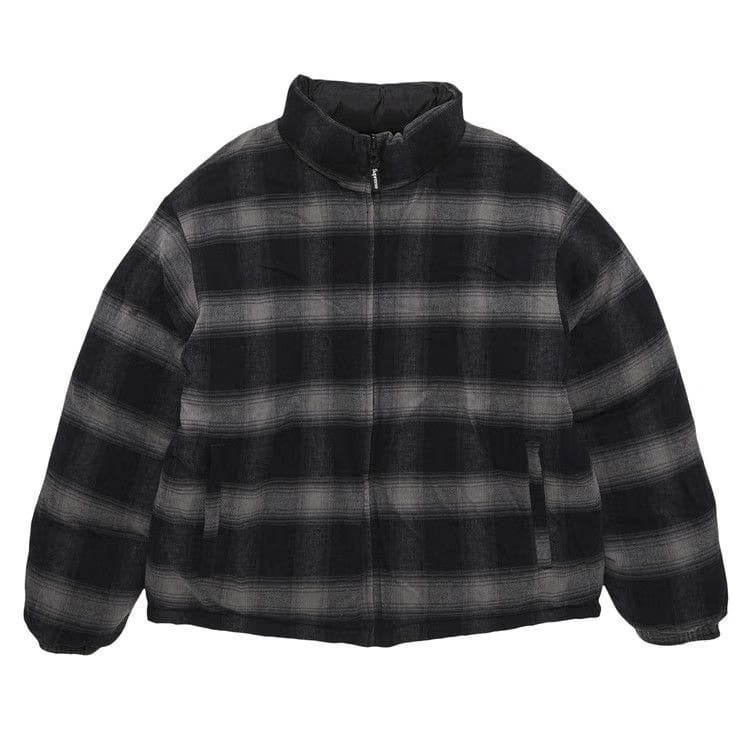 Supreme Flannel Reversible Puffer Jacket Black