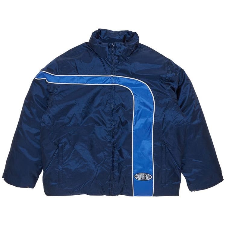Supreme Stripe Puffer Jacket Navy