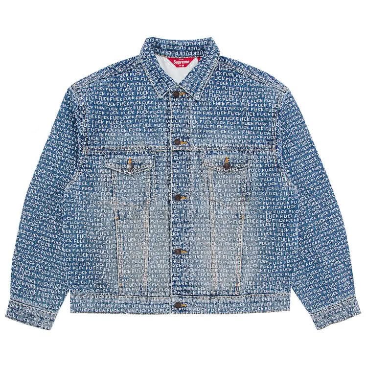 Supreme Fuck Stitch Denim Trucker Jacket Blue