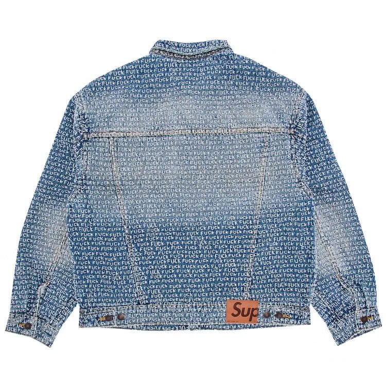 Supreme Fuck Stitch Denim Trucker Jacket Blue