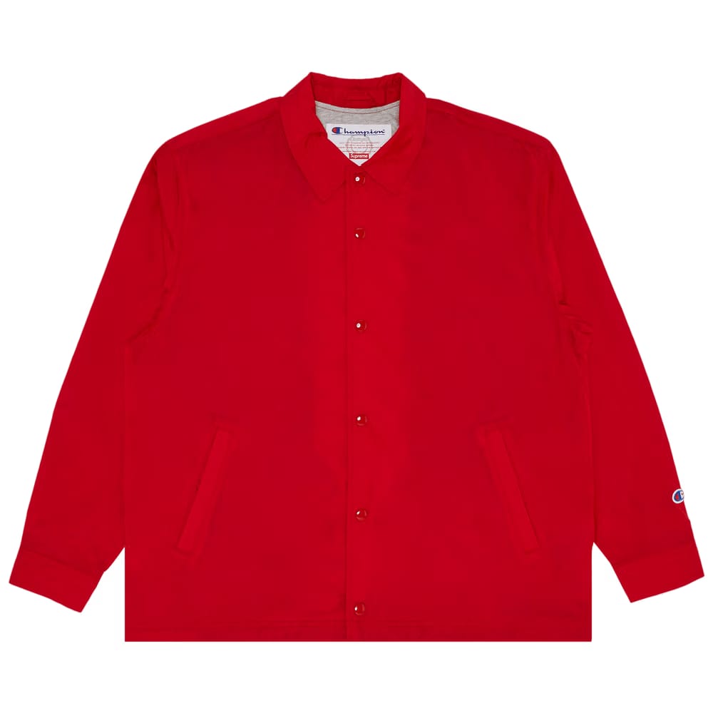 Supreme x Champion Coaches Jacket Red