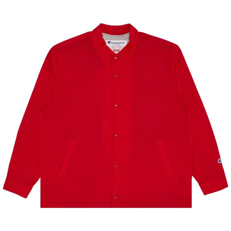Supreme x Champion Coaches Jacket Red