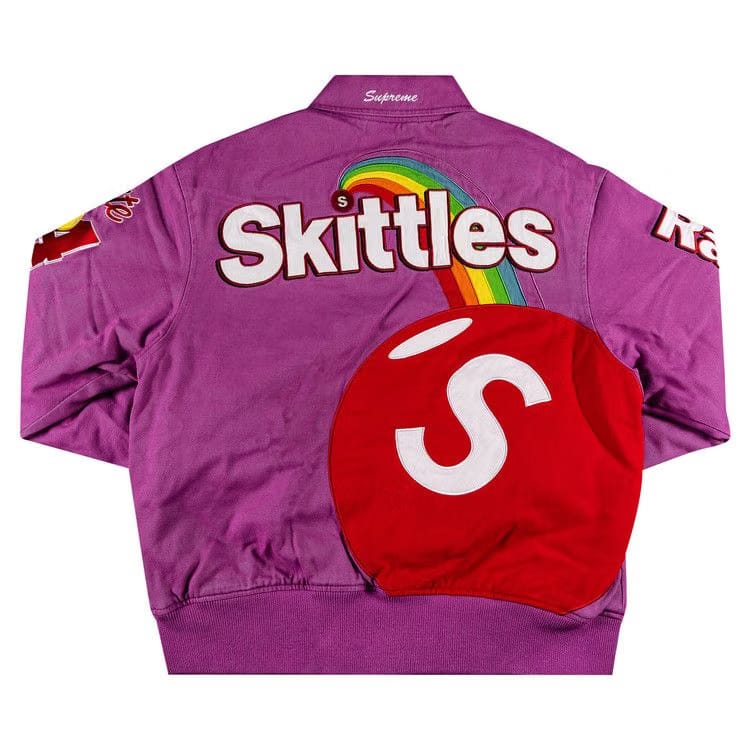 Supreme x Skittles x Mitchell & Ness Varsity Jacket Purple