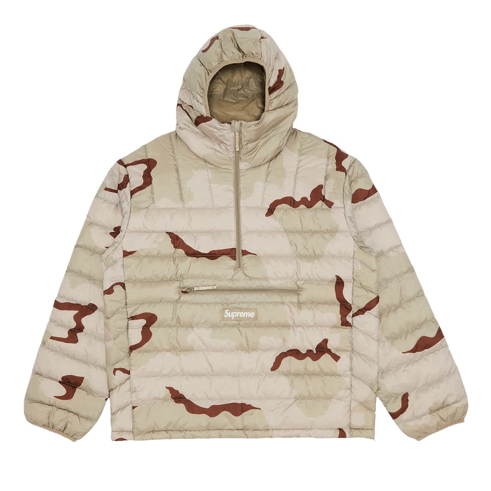 Supreme Micro Down Half Zip Hooded Pullover Desert Camo