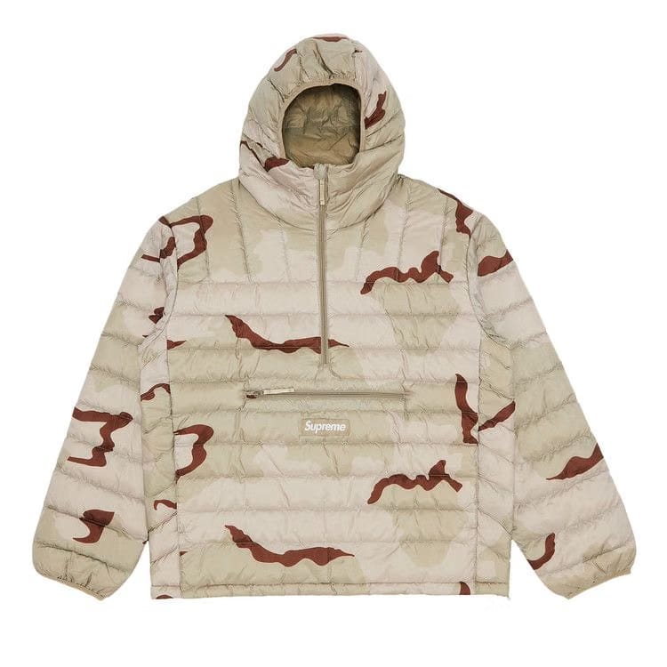 Supreme Micro Down Half Zip Hooded Pullover Desert Camo