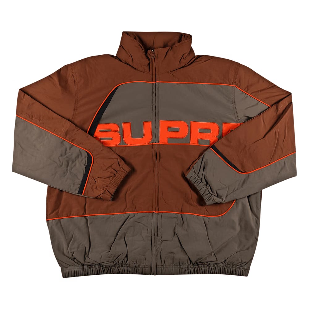 Supreme S Paneled Track Jacket Brown