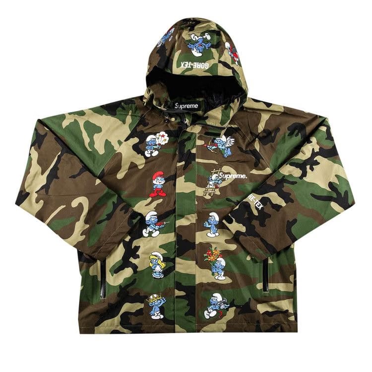 Supreme x Smurfs GORE-TEX Shell Jacket Woodland Camo