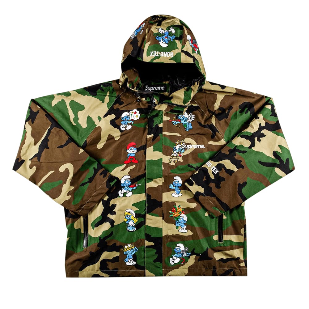 Supreme x Smurfs GORE-TEX Shell Jacket Woodland Camo