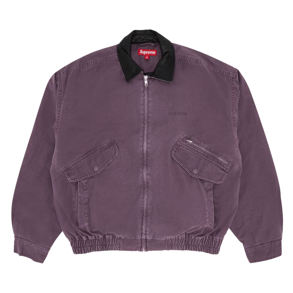 Supreme Leather Collar Utility Jacket Dusty Purple