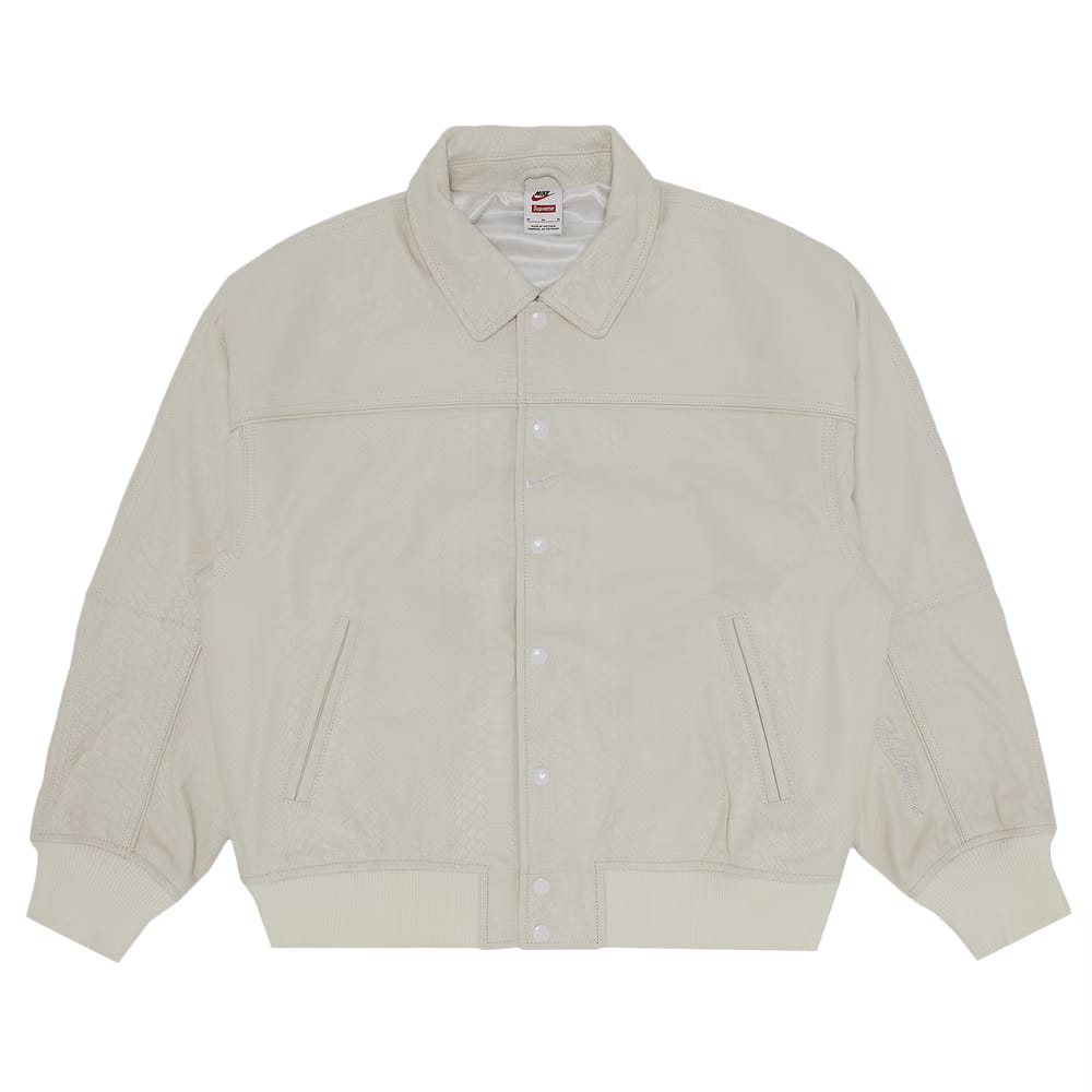 Supreme x Nike Leather Varsity Jacket Snakeskin