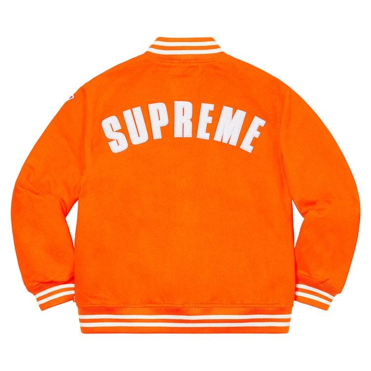 Supreme x New Era x MLB Varsity Jacket Orange