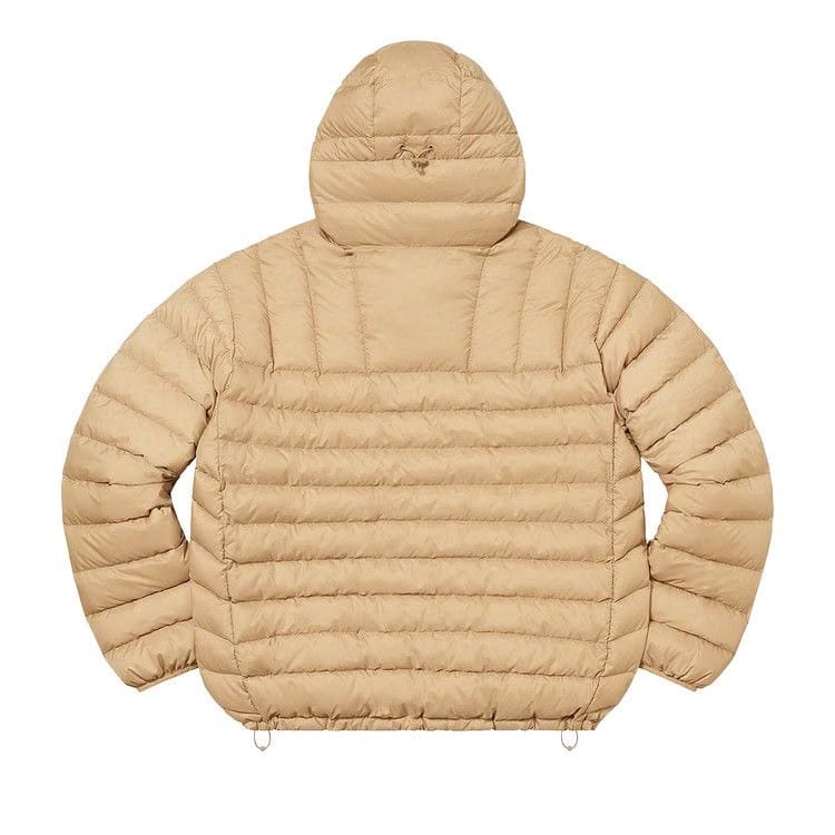 Supreme Micro Down Half Zip Hooded Pullover Tan