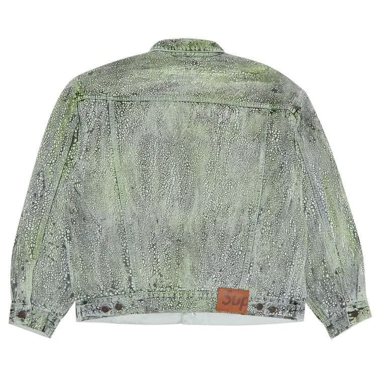 Supreme Crackle Denim Trucker Jacket Multicolor