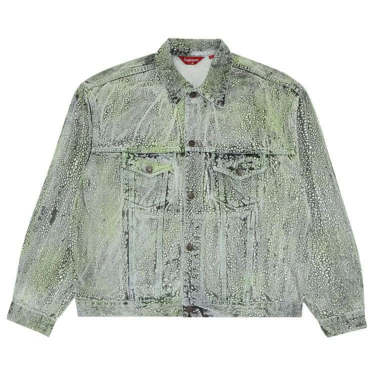 Supreme Crackle Denim Trucker Jacket Multicolor