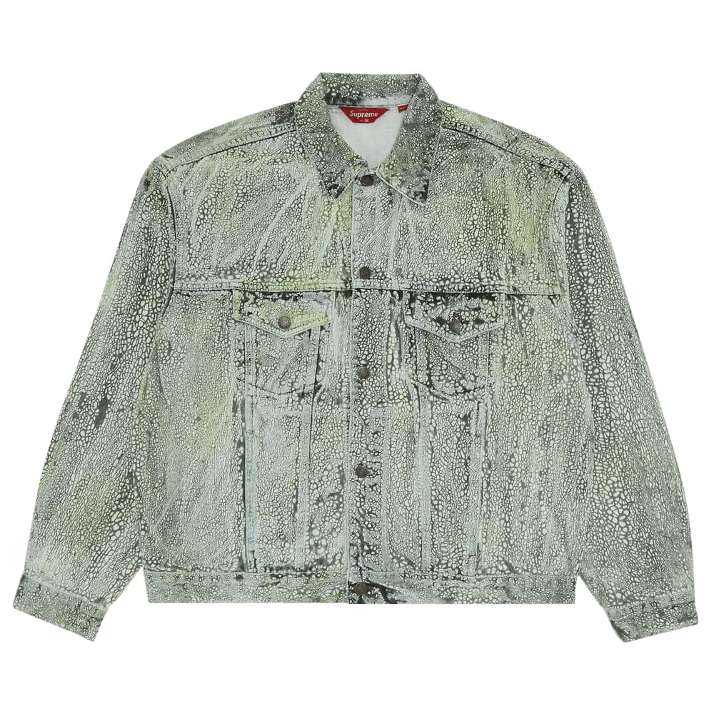 Supreme Crackle Denim Trucker Jacket Multicolor