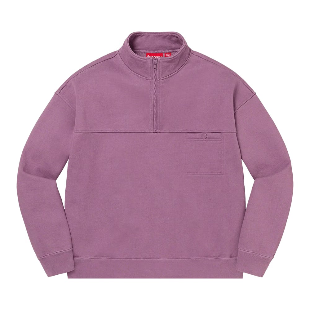 Supreme Washed Half Zip Pullover Dusty Purple