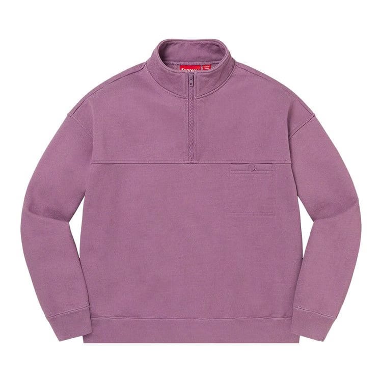 Supreme Washed Half Zip Pullover Dusty Purple