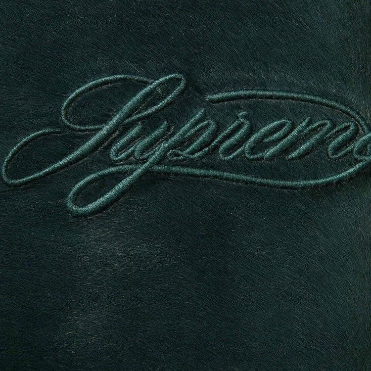 Supreme Ponyhair Varsity Jacket Green
