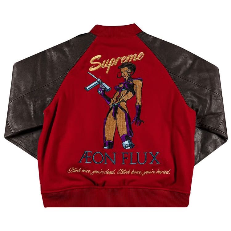 Supreme Aeon Flux Varsity Jacket Red