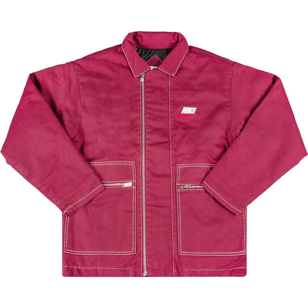 Supreme x Nike Double Zip Quilted Work Jacket Burgundy