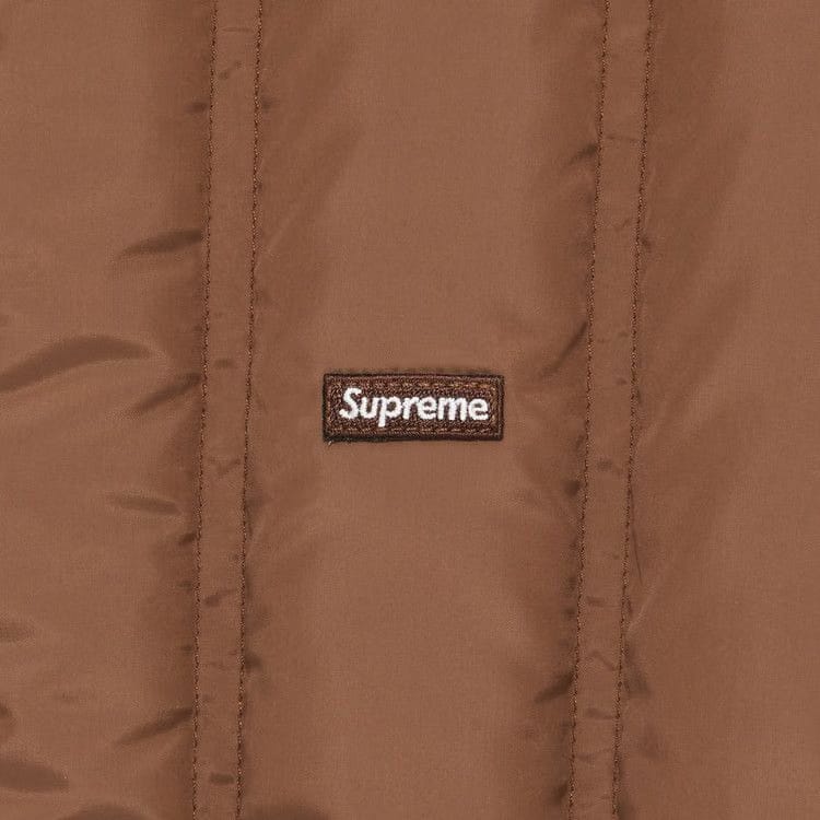 Supreme Flannel Reversible Puffer Jacket Brown