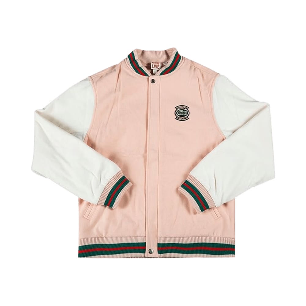 Supreme x Lacoste Wool Varsity Jacket Peach