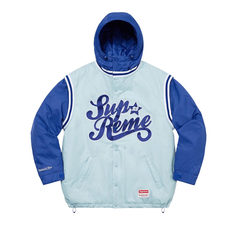 Supreme x Mitchell & Ness Quilted Sports Jacket Light Blue
