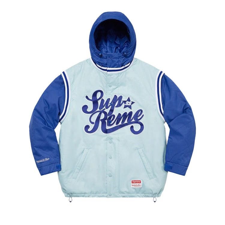 Supreme x Mitchell & Ness Quilted Sports Jacket Light Blue