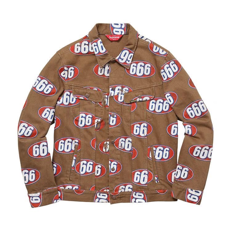 Supreme 666 Denim Trucker Jacket Brown