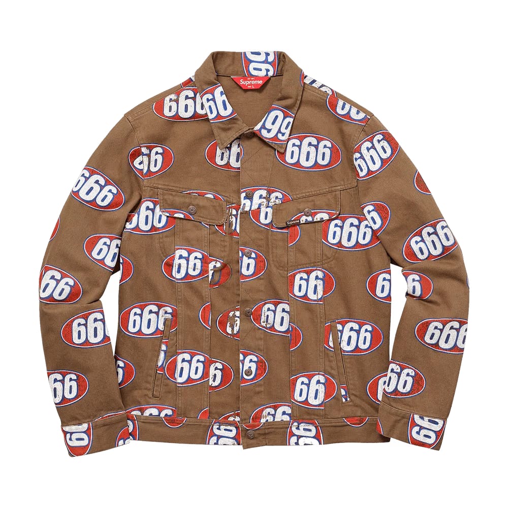 Supreme 666 Denim Trucker Jacket Brown