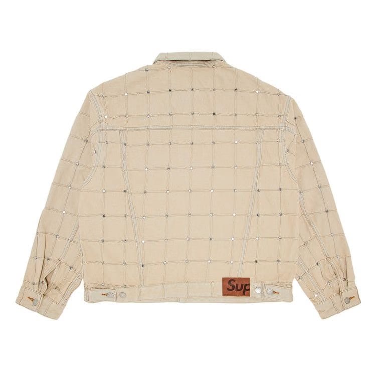 Supreme Studded Seam Denim Trucker Jacket Natural