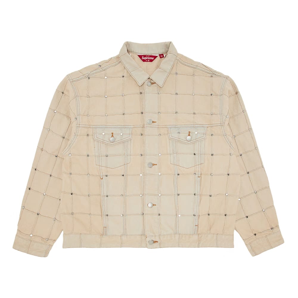 Supreme Studded Seam Denim Trucker Jacket Natural