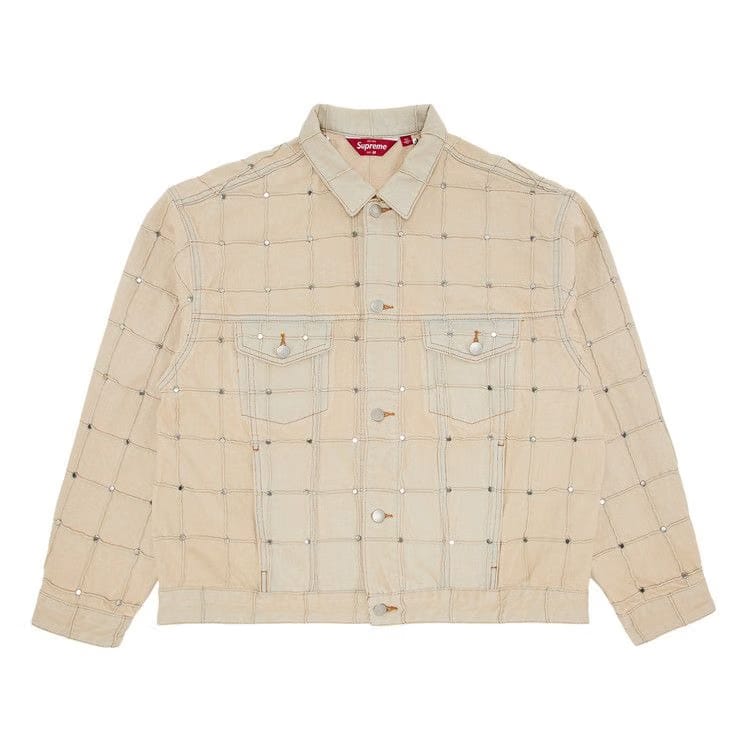 Supreme Studded Seam Denim Trucker Jacket Natural