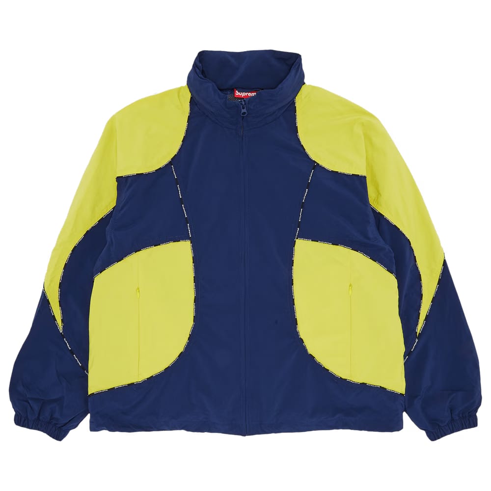 Supreme Logo Piping Hooded Track Jacket Navy