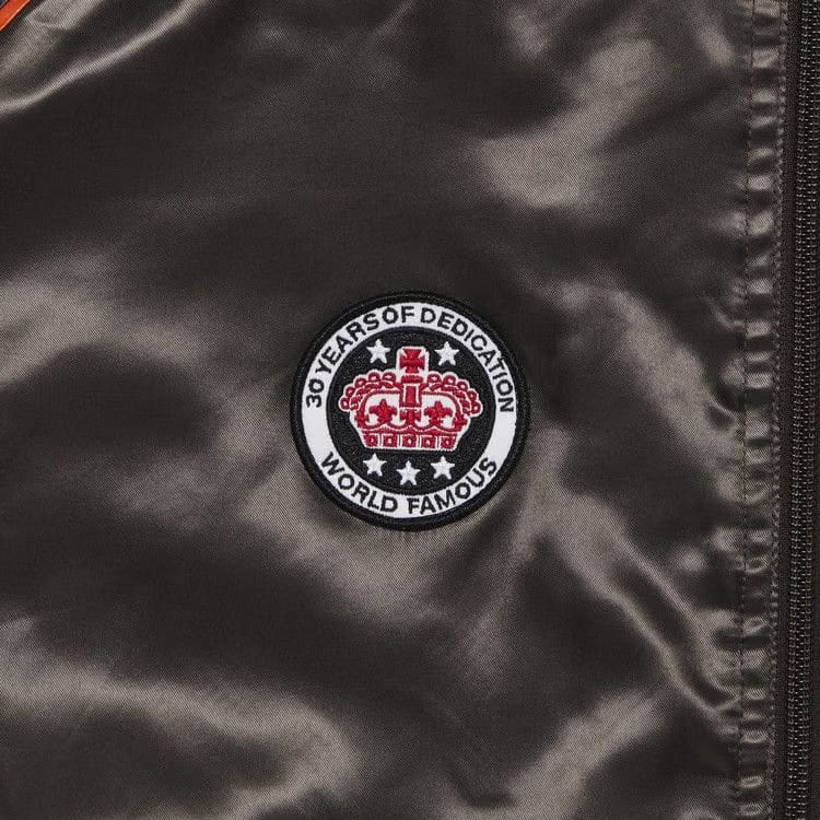 Supreme Satin Hooded Track Jacket Brown