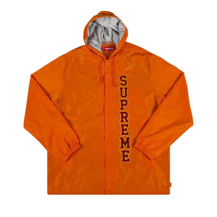 Supreme Vertical Logo Hooded Coaches Jacket Orange