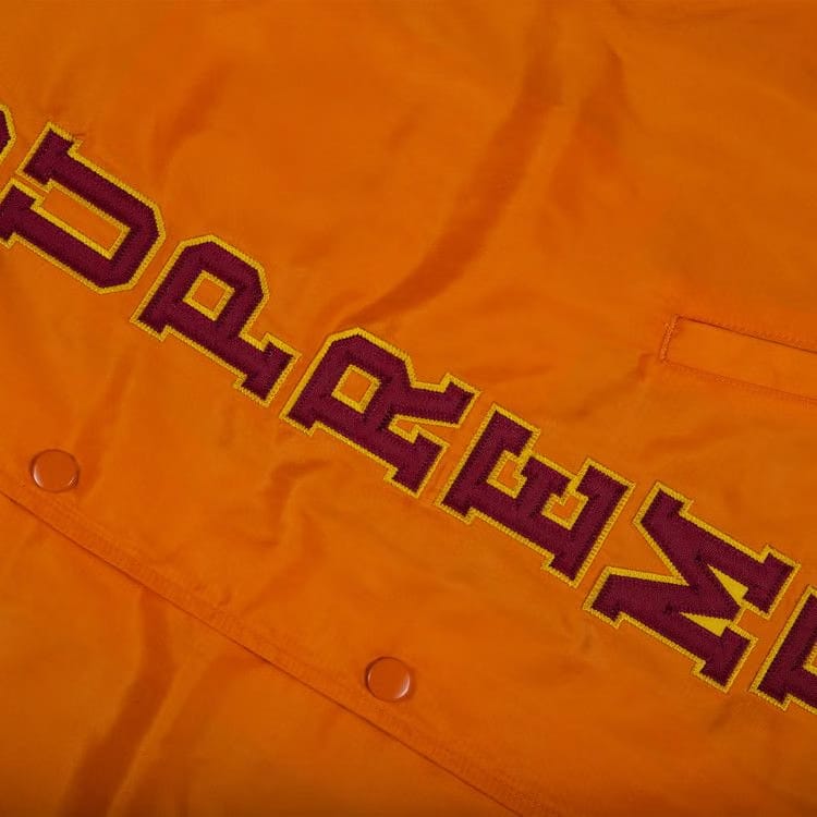 Supreme Vertical Logo Hooded Coaches Jacket Orange
